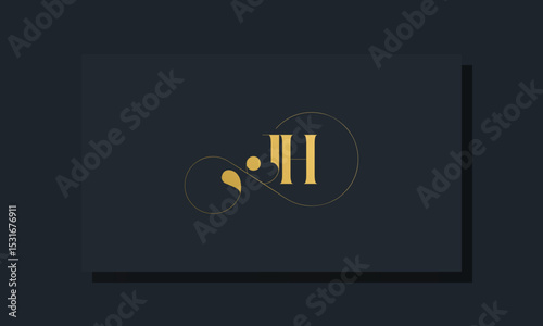 Minimal royal initial letters JH logo