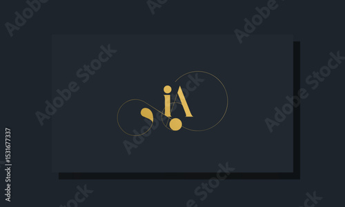 Minimal royal initial letters IA logo