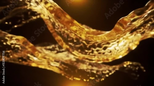 Golden Liquid Flow: Abstract Motion and Texture