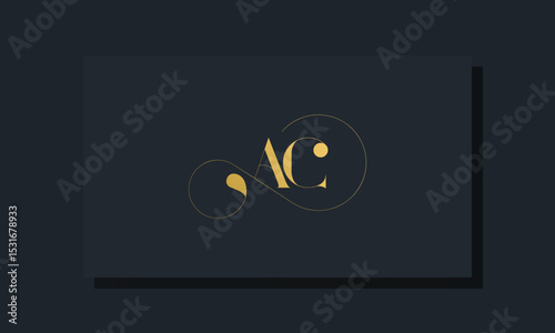 Minimal royal initial letters AC logo.