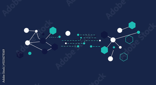 Abstract Network Connection Modern Technology and Data Visualization