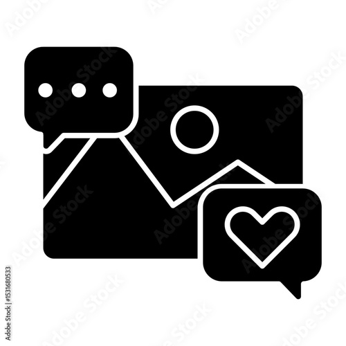like and comment image post glyph icon
