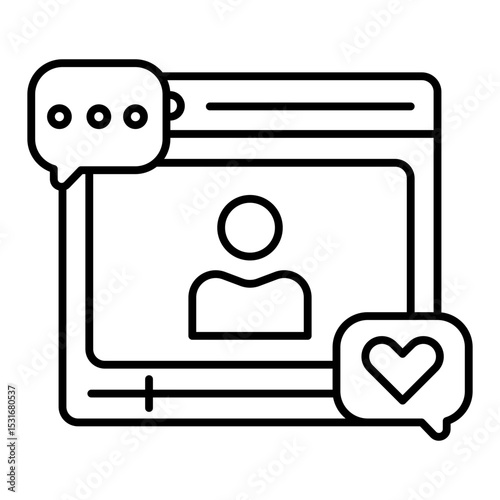 live streaming line icon with editable stroke