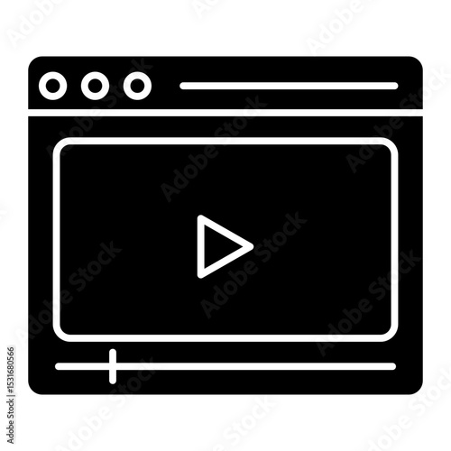 social media video content glyph icon
