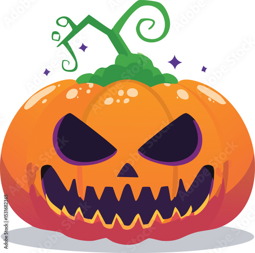 pumpkin zombie hallowen isolated