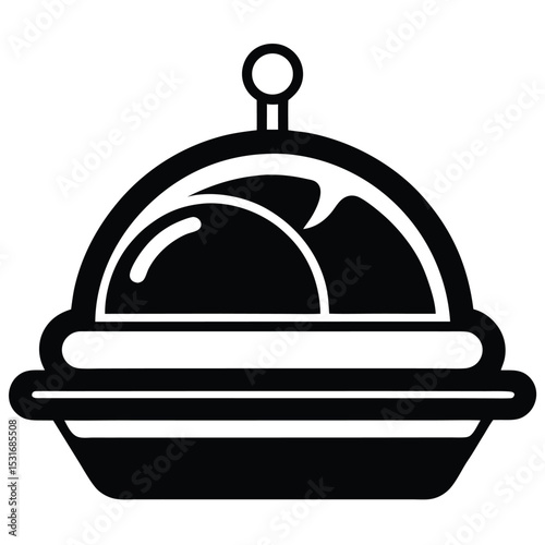 black-and-white-icon-of-food-tray--white-backgroun.eps