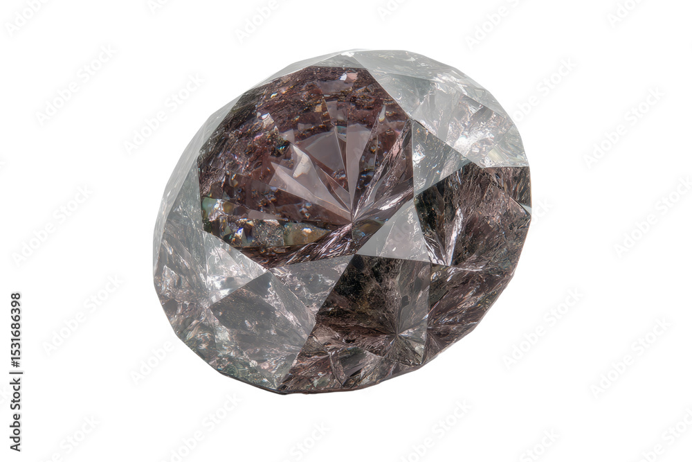 Fototapeta premium A large, dark colored diamond with a white background