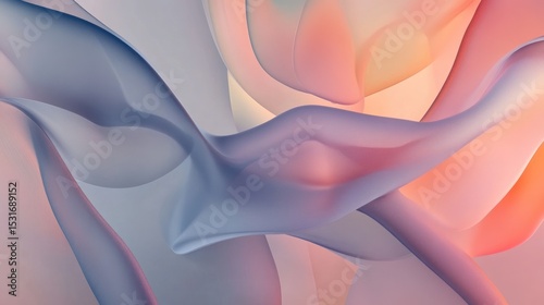Abstract flowing fabric in soft pastel colors