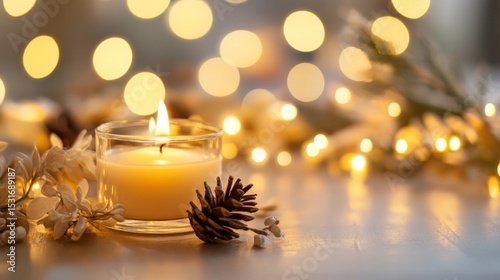 Warm candlelight, festive decor