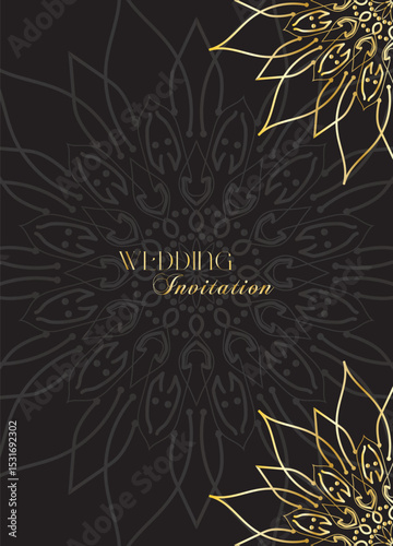 The Gold Mandala Wedding Iinvitation Card