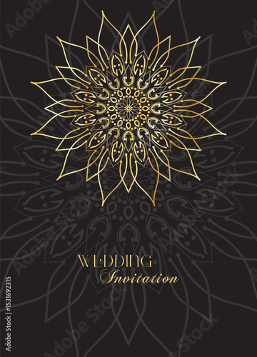 The Gold Mandala Wedding Iinvitation Card