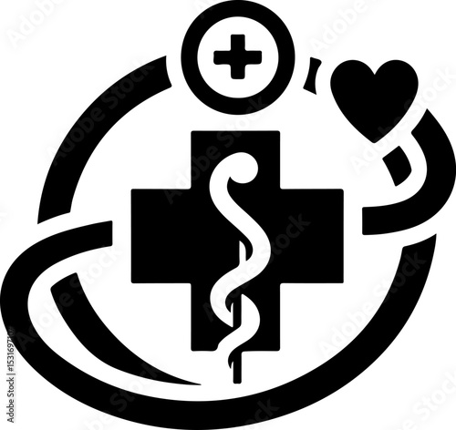 vector illustration of health related symbol logo icon for clinic and hospital