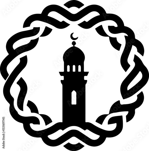vector illustration silhouette design icon logo symbol muslim place of worship abstract modern