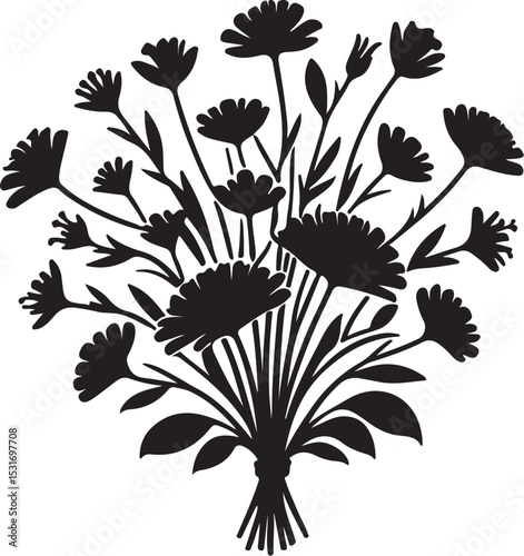 black and white flower vector