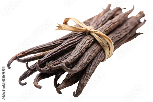 vanilla bean isolated on white background PNG. GENERATIVE AI