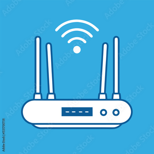 High-Speed TP-Link Network, wireless router line art icon
