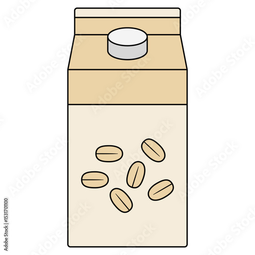 illustration of oat milk in a box