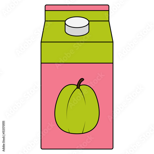 illustration of guava juice in a box