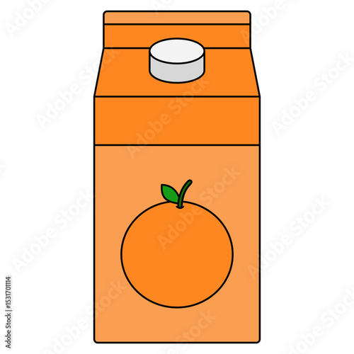 illustration of orange juice in a box