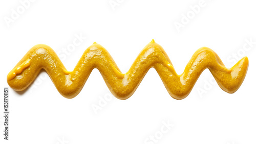 yellow mustard sauce spread isolated on a white background, png, ai