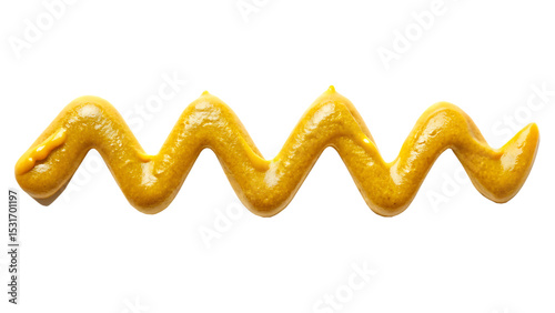yellow mustard sauce spread isolated on a white background, png, ai