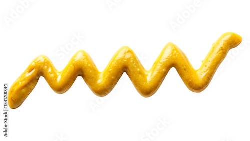yellow mustard sauce spread isolated on a white background, png, ai
