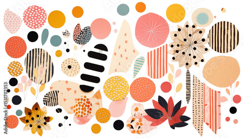 Wallpaper Mural Vibrant Abstract Art: Colorful Shapes & Patterns for Design Inspiration on transparent background png Torontodigital.ca