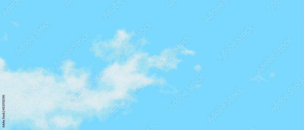 Clouds in the blue sky as a background. halftone 3D illustration