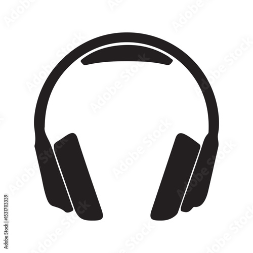 Black headphones vector illustration for music lovers and audio enthusiasts in high quality design
