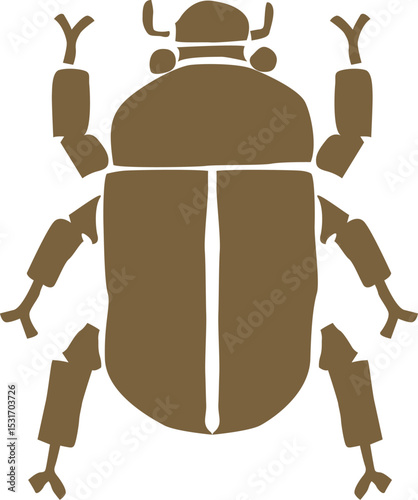 雌のカブトムシのイラスト