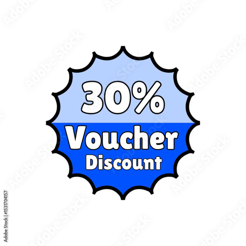 30% discount coupons that are blue -shaped blue, best vouchers.