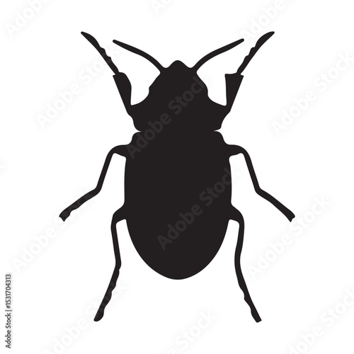 Black beetle silhouette vector illustration insect bug beetle graphic design isolated beetle icon vector art