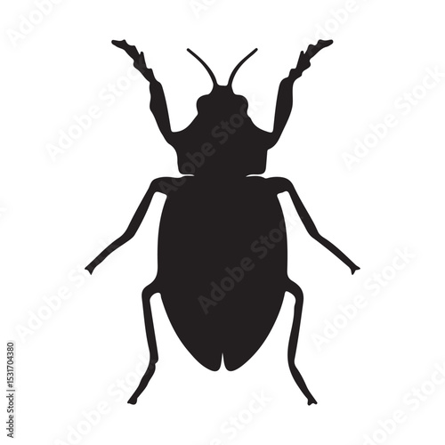 Black beetle silhouette vector illustration insect bug graphic design clip art for print and web use