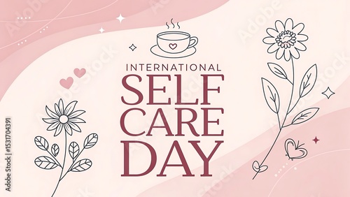 International Self Care Day A Minimalist Vector Poster