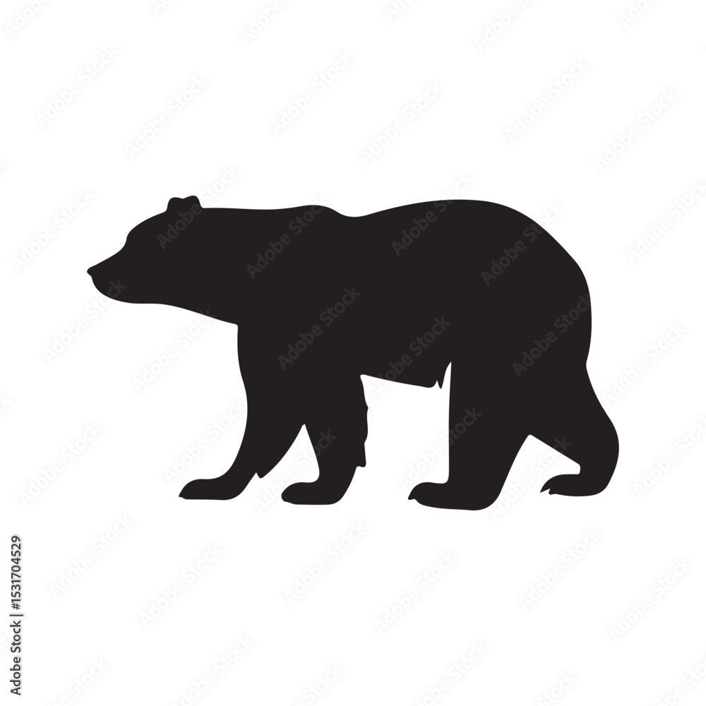 Obraz premium Black bear silhouette vector illustration for wildlife and animal themed design projects and graphics