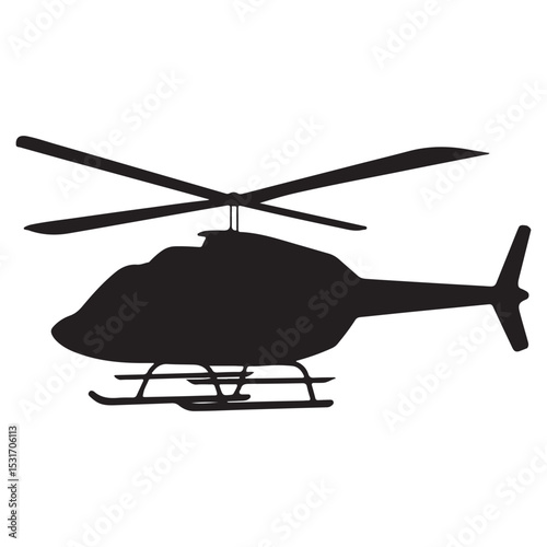 Helicopter silhouette vector graphic design aviation transport flying machine chopper air vehicle aircraft rotorcraft