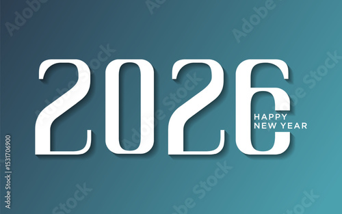 2026 new year vector with white numbers on a green background