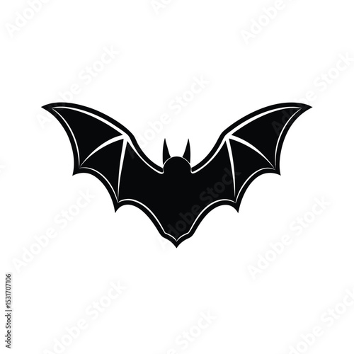 Single Large Bat with Extended Wings Vector