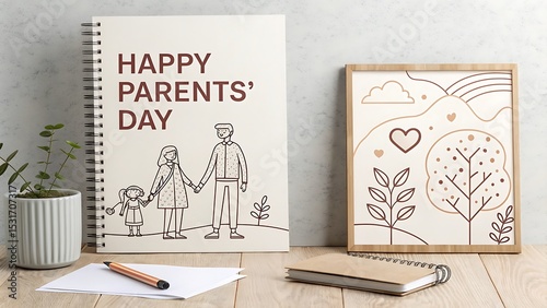 Modern Minimalist Happy Parents' Day Poster Design