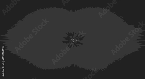 Abstract dark fractal background with a central geometric shape and blurred edges