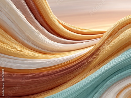 Wavy strands flow in vibrant colors