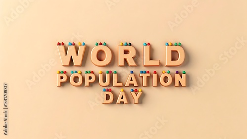 World Population Day 3D Block Letters