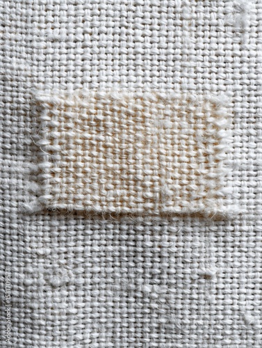 Woven patch amidst surrounding textile backdrop