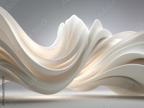 Elegant white curves flow fluidly