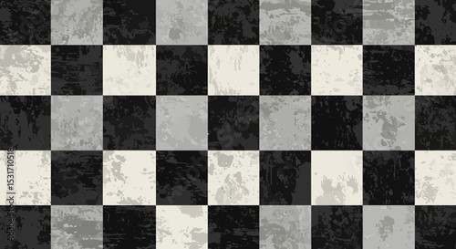 Grunge Texture Black and White Checkerboard Pattern for Background Use 50 characters