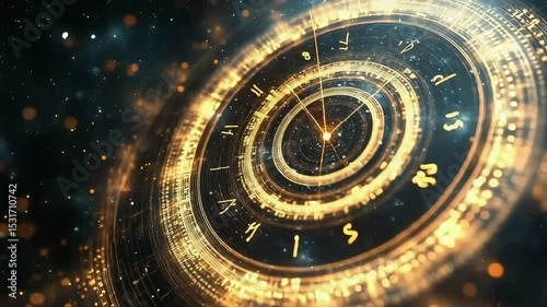Wallpaper Mural Golden futuristic digital clock Torontodigital.ca