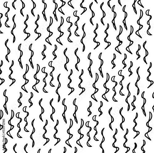 Small, curving or twisting ribbons fall in a vertical stream.