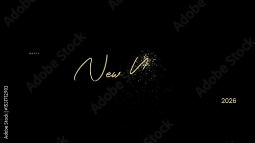 happy new year 2026 text animation .templates for poster, cover, banner, social media