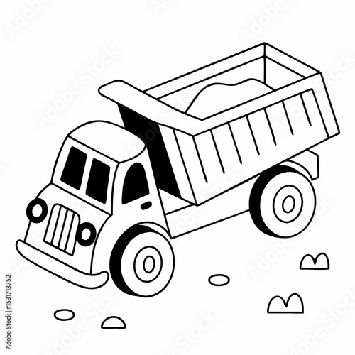 truck art vector icon for transportation apps and websites