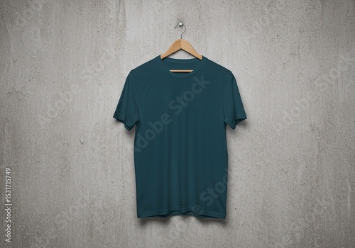 Yellow short-sleeve cotton t-shirt on a hanger, a blank apparel fashion design template